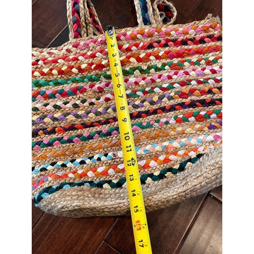 Jute Woven Large Beach Shoulder Shopping Travel Handbag Tote